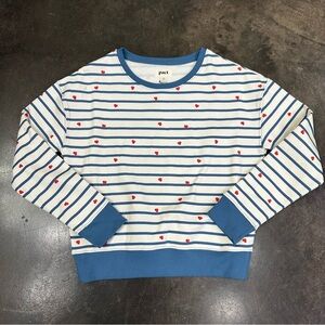 NWT Pact 100% Organic Cotton Scattered Heart Fleece Lined Slouchy Sweatshirt ❤️